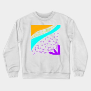 Pink blue watercolor floral art design Crewneck Sweatshirt